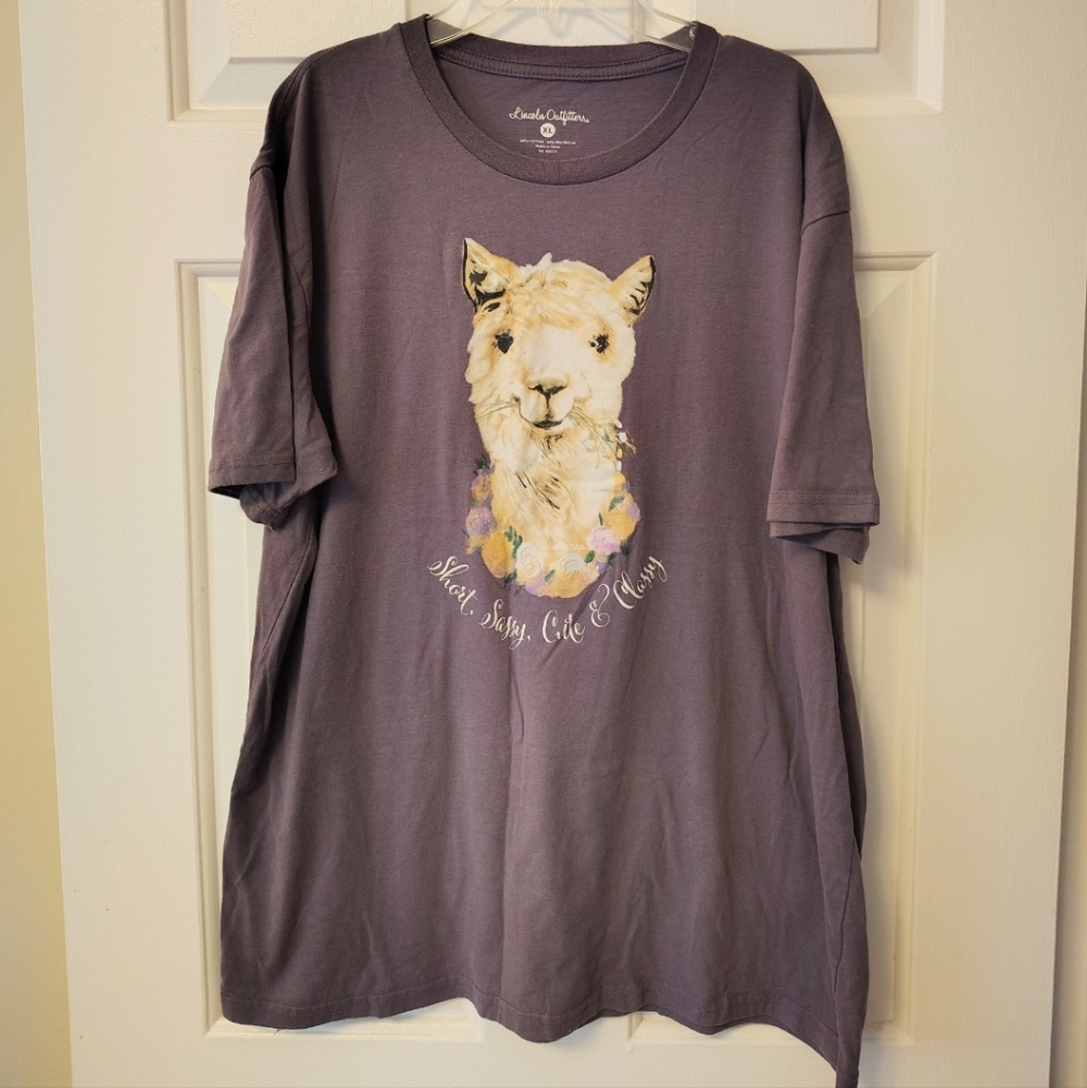 *5 for $20* Adorable Soft Purple Llama Tee - Picture 5 of 5